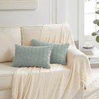 Fancy Homi Decorative Throw Pillow Covers for Living Room Couch Bed, Modern Farmhouse Boho Home Decor, Accent Cushion Case (14 x 24-Inch, Grey Blue)