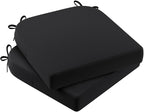 AAAAAcessories Outdoor Seat Cushions for Chairs, Waterproof, Fade-Resistant Patio Furniture Replacement Cushions, 17" x 16" x 2", Set of 2, Black