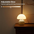 Mushroom Lamp Table Lamp for Bedroom,Desk Bedside Small Lamps for Living Room Night Stands,Mushroom Decor Cute Mini Modern Mid Century Lamps,Unique Aesthetic Home Living Room Decor (Cream)