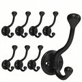 8 Pack Wall Hooks for Hanging, Heavy Duty Coat Hook Wall Mount, Easy to Install Metal Closet Hooks, Apply to Bathrooms, Bedrooms, Living Rooms, Entrances (Black)