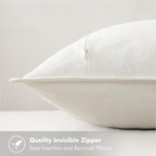 MIULEE Decorative Linen Euro Sham Pillow Covers 22x22 Inch Cream White Boho Farmhouse Neutral Christmas Couch Throw Pillows for Bed Pack of 2 Accent Modern Pillowcase Sofa Livingroom Home Decor