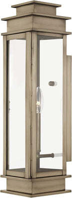 Livex Lighting 20207-29 Transitional One Light Outdoor Wall Lantern from Princeton Collection in Pwt, Nckl, B/S, Slvr. Finish, Vintage Pewter