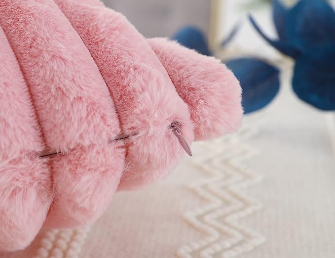 PANOD Faux Fur Decorative Lumbar Throw Pillow Covers 12 x 24,Long Boho Lumbar Pillow Covers Pillow Case Cushion Case for Bed Sofa Farmhouse Livingroom,Pink