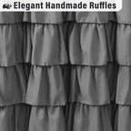 Seasonwood Grey Shower Curtain Ruffle Shower Curtain with Button 72 X 72 inch Bathtubs Decor Accessory Shabby Chic French Country Style