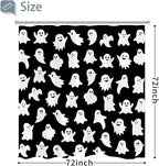 Metawu Halloween Shower Curtain Ghost Shower Curtains Sets Spooky Boo Bathroom Curtain for Kids Washable Waterproof Bathtubs Curtains 72"×72" with 12 Hooks Bathroom Decoration