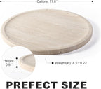 Travertine Tray, 11.8"x0.8" Round Serving Tray for Kitchen and Coffee Table, Bathroom Trays for Counter, Decorative Vanity Trays, Catchall Fruit and Snack, Light Beige Ottoman Tray