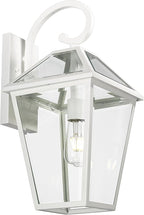 Outdoor Light Fixtures Wall Mount, Waterproof Exterior Wall Lanterns with Glass, Outside Wall Sconces, Front Porch Lights for House Garage Doorway Patio (White, Clear Glass)