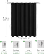 3D Embossed Pattern Shower Curtain, Simple and Chic Pattern Vintage Curtain for Bathroom, Waterproof Fabric Shower Curtains with Hooks, 72 W x 72 H, Black