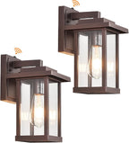 Exterior Light Fixtures 2 Pack, Modern Outdoor Wall Lanterns Farmhouse Outdoor Porch Light for House Patio Front Door Entryway, Bronze