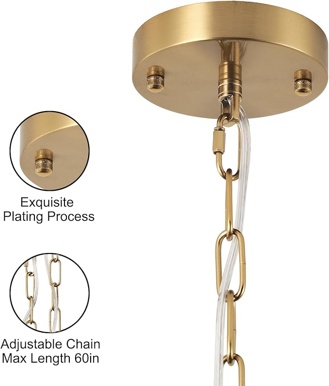 Rattan Drum Chandeliers for Dining Room, 4-Light Bohemian Hand-Woven Farmhouse Pendant Light Dining Room Light Fixture Chandelier for Entryway Living Room Kitchen Stairway Bedroom Hallway(Gold)