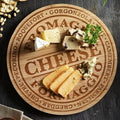 Fromage Engraved Bamboo Cheese Cutting Board Charcuterie Formaggio Serving Tray - House Warming, Anniversary, Wedding Gifts for Couples - Bridal Shower Gift