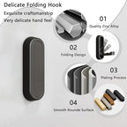 4PCS Folding Coat Hook, Heavy Duty Wall Hooks Made of Zinc Alloy, Foldable Wall Hooks for Hanging Coats, Scarves, Hats, Bathrobes, Keys, Bags (Black)