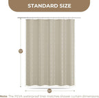 downluxe Linen Texture 3 in 1 Farmhouse Shower Curtain Set with Tassel, Boho Fabric Shower Curtains for Bathroom, Taupe, 60W x 72L