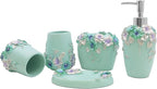 LUANT Vintage Pink Bathroom Accessories, 5Piece Bathroom Accessories Set, Bathroom Set Features, Soap Dispenser, Toothbrush Holder, Tumbler & Soap Dish - Bath Gift Set (Blue)