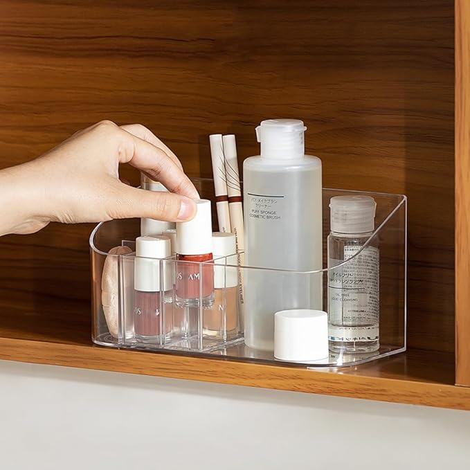 Poeland Makeup Organizer Medicine Cabinet Shelves Organizer Cosmetic Display Case Storage Box for Vanity Countertop Bathroom