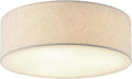 18'' Flush Mount Ceiling Light Modern Farmhouse Drum Ceiling Light Fixture with Linen Fabric Shade 3-Light Drum Ceiling Lighting Round Semi Flush Lighting for Bedroom Hallway Living Room Kitchen