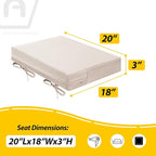 AAAAAcessories Outdoor Seat Cushions for Chairs, Waterproof, Fade-Resistant Patio Furniture Replacement Cushions, 20" x 18" x 3", Set of 2, Khaki Beige