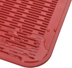 Silicone Dish Drying Mat for Multiple Usage,Easy clean,Eco-friendly,Heat-resistant Silicone Mat for Kitchen Counter or Sink,Refrigerator or Drawer Liner Red 2XL 24 inches x 18 inches