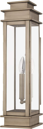 Livex Lighting 20207-29 Transitional One Light Outdoor Wall Lantern from Princeton Collection in Pwt, Nckl, B/S, Slvr. Finish, Vintage Pewter