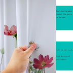 Flower Shower Curtain - Waterproof Bathroom Fabric Shower Curtain, 72" W x 72" L, Cloth with 12 Hooks