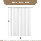 downluxe Linen Texture 3 in 1 Farmhouse Shower Curtain Set with Tassel, Boho Fabric Shower Curtains for Bathroom, White, 60W x 72L