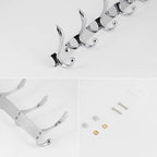 Wall Mounted Coat Rack - 5 Tri Hooks, Heavy Duty, Metal Coat Hook Rail for Coat Hat Towel Purse Robes Mudroom Bathroom Entryway (Chrome)