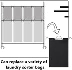 Bonuci 3 Pcs Laundry Sorter Replacement Bags Hamper Cart Removable Replacement Laundry Storage Organizer Bag Hamper Liner, No Hooks 14.76 x 8.66 x 21.65 Inch (Black)