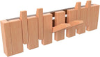 Wall Mounted Piano Key Hanger | Flip Style Hook | Entrance Wall Art Hook, Made of Oak Wood (3 Times Painted, 4 Times Polished) (Beech, 6Hooks)