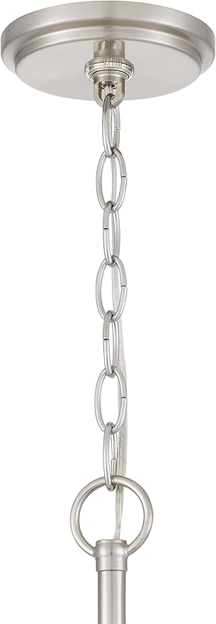 Jacob Modern 3-Light Chandelier Pendant Ceiling Light Brushed Nickle Seeded Glass Adjustable Height for Hallway, Entryway, Passway, Dining, Kitchen