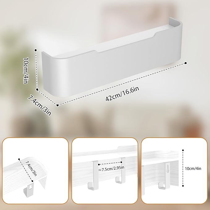 Coat Rack Wall Mount Entryway Organizer Modern Key Holder Wall Mount with Wooden Shelf Entryway Hooks for Bedroom Kitchen Hallway Bathroom for Hanging Coats Hats Bags Towels