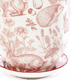 CHIVE ‘Liberte’ Ceramic Succulent Pots — 4.25” Cute Vintage Farmhouse Style Planters for Indoor Plants — Beautiful Home & Kitchen Decor — Red Squirrels