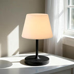 Outdoor Battery Operated Table Lamp, IP54 Waterproof Shower Lamp, 4000mAh Rechargeable Cordless Lamp, 3 Color Temperatures Dimmable, Small Touch Table Lamp for Bedroom, Patio, Camping, Restaurant