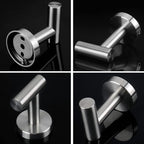 NearMoon Bath Towel Hooks- SUS 304 Stainless Steel Robe Hook Holder, Heavy Duty Coat Hook for Bathroom Livingroom Hotel Kitchen Garage, Wall Mounted- 4 Pack (Brushed Nickel)