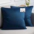 lalaLOOM Velvet Throw Pillow Covers, Set of 2, 20x20 Decorative Square Pillows Home Decor, Soft Accent Cases, Silky Machine Washable Pillowcases for Sofa, Couch, Bedroom, Living Room, Dark Blue