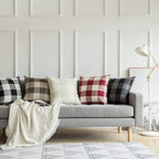 MIULEE Pack of 2 Farmhouse Buffalo Check Plaids Polyester Linen Soft Soild Square Throw Pillow Covers Cream White Home Decor Outdoor Cushion Case for Sofa Bedroom 20 x 20 Inch