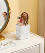 Luxspire Toothbrush Holders, 3 Slots Toothpaste & Toothbrush Holder for Bathroom, Resin Toothbrush Stand, Electric Toothbrush Holder with Drain Hole, Bathroom Organizer Countertop, Gravel White