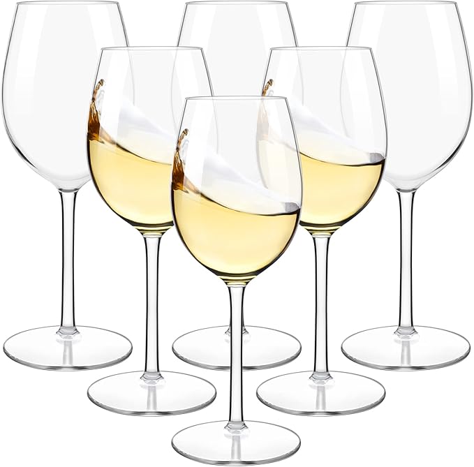 MICHLEY Floating Wine Glasses for Pool 17.5 OZ Unbreakable Tritan Plastic Red Wine Glasses with Stem Ideal for Beach Bar Camping Dishwasher Safe, Set of 6