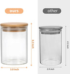 2 Pack Glass Qtip Holder Dispenser Set - Apothecary Jars with Lids for Vanity Makeup Organizer - Bathroom Canister Storage Organizer for Cotton Ball, Swab, Round Pads,Floss