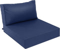 AAAAAcessories Outdoor Deep Seat Cushions, Waterproof, Fade-Resistant Patio Furniture Replacement Cushions, 24" x 24" x 5" + 24" x 13.5", Navy Blue