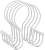 AmazerBath White Shower Curtain Hooks, Shower Curtain Rings, Simple Double Shower Curtain Hooks Rust Proof, Metal Smooth Glide Shower Hooks for Shower Curtain Rod, 12 Pcs Shower Rod Hooks