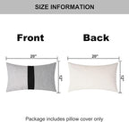 Adabana Stripe Pillow Covers 12x20 Set of 2 Square Patchwork Linen Decorative Lumbar Throw Pillow Covers Modern Farmhouse Decor Pollowcases for Couch Sofa Bedroom,Grey Stripe
