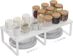 11" Wide Kitchen Adjustable Expandable Pantry Cabinet Shelf Organizer 12.6"~24,Stackable Counter Shelf 12.6" L x 11" Dx 6.3" H,Extra Storage Space Saver Shelves Rack