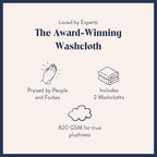 Brooklinen Super-Plush Turkish Cotton Washcloths Set of 2 Cotton, 820 GSM, Highly Absorbent, Machine Washable, Perfect for Home & Bathroom (13" x 13", White)