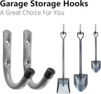 HOME MASTER HARDWARE 12 Pack 4-Inch Heavy Duty Garage Storage Wall Hooks, Steel J Utility Hooks for Hanging Ladders, Tools, Bikes, Grey