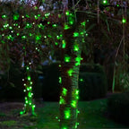 Upgrade Solar String Lights for Outside 2 Pack Total 180FT 500LED String Lights Outdoor with 8 Modes, IP65 Waterproof Outdoor Solar Twinkle Lights, Garden Tree Party Christmas Decorations, Green