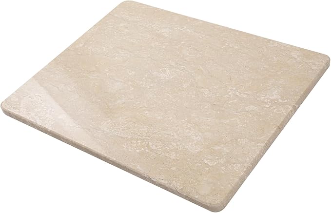 Natural Marble Cutting Board For Kitchen, 16 x 20 Inch Marble Slab Pastry Board With Non-Slip Feet For Baking, Cheese, Charcuterie, Chocolate, Beige