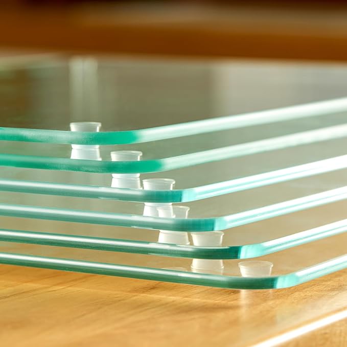 Tempered Glass Cutting Boards For Kitchen 16 x 18 - High Transparency for Countertop Protection, Scratch-Resistant, Heat-Resistant, Dishwasher safe(Large)