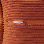 MIULEE Rust Fall Decorative Euro Sham Throw Pillow Covers for Couch Bed Livingroom 26x26 Inch Set of 2 Boho Accent Throw Pllows Broadside Striped Patchwork Soft Corduroy Pillowcases