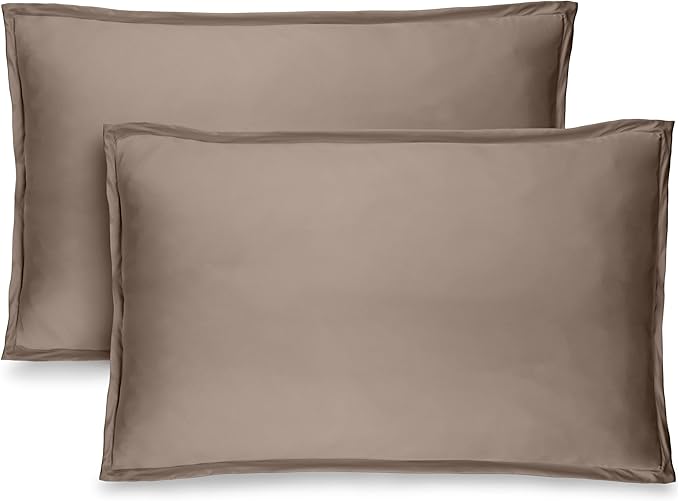 Bare Home King Pillow Shams - Set of 2 - Premium 1800 Ultra-Soft Microfiber - Double Brushed - Bed Pillow Shams (Taupe, King)