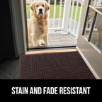 GORILLA GRIP Front Door Mat, 35x23, Indoor Outdoor Ultra Absorbent HydroAbsorb Doormat, Absorbs Up to 5.7 Cups of Water, Stain and Fade Resistant, Rubber Backing Doormats, Captures Dirt, Coffee